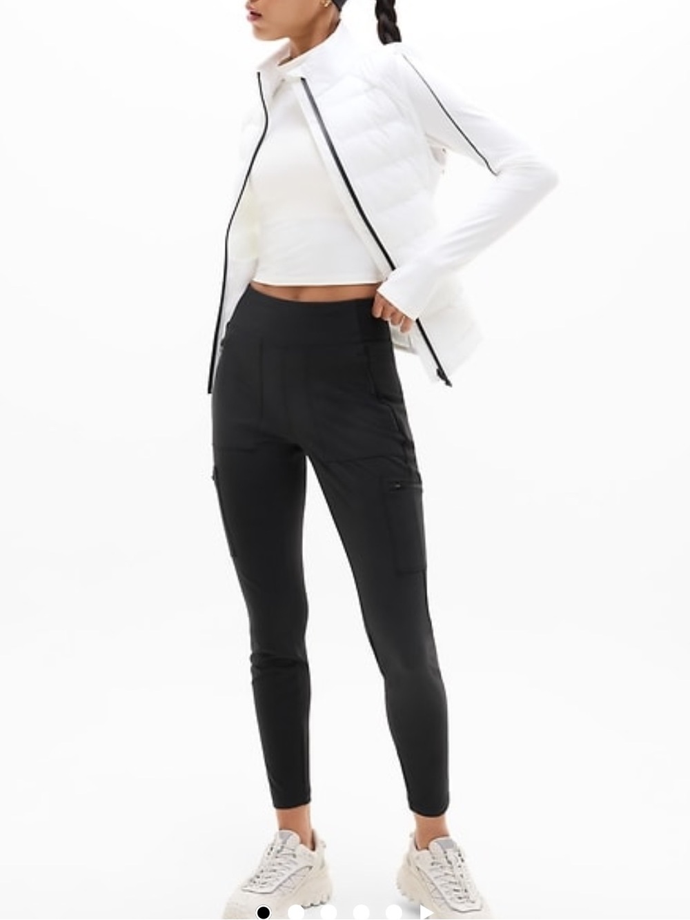 Athleta Headlands Hybrid Cargo Tight Pant in Black W2381 Sz 12